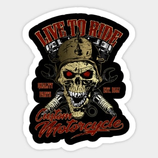 Live to Ride - Motorcycle Biker Skull Sticker